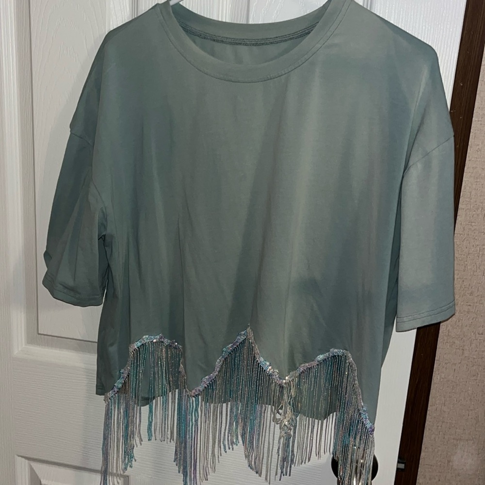 Charming Charlie’s Fringed Crop Top
